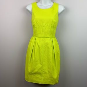 J Crew textured cotton dress size 2 bright kiwi